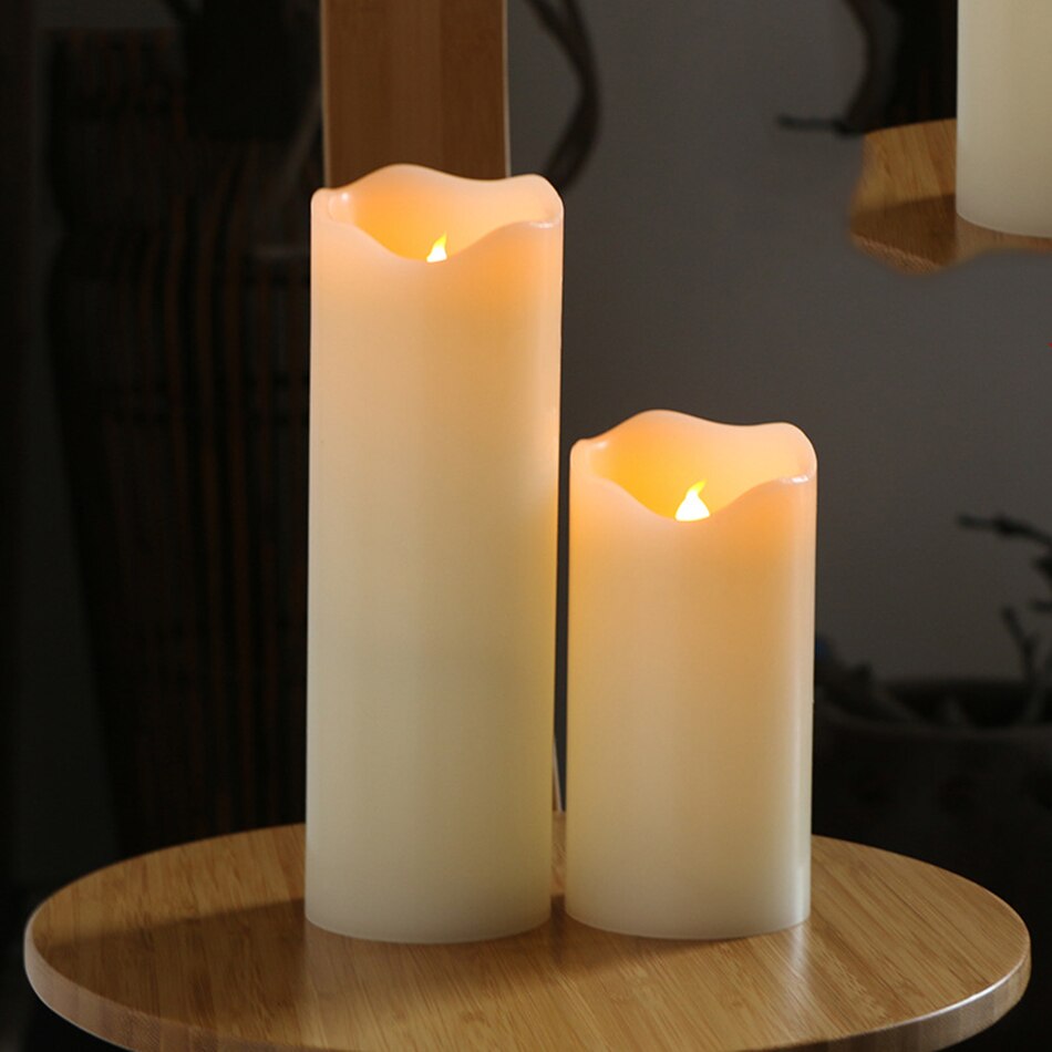 flameless uneven edge electrical paraffin wax led candle