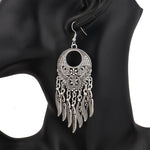 Hollow Carved Flowers Geometric Drop Earrings
