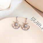 Dangle Solar Moon Crystal Earrings