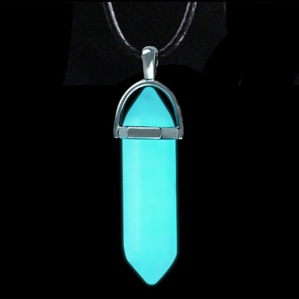 Luminous Stone Fluorescent Hexagonal Column Necklace