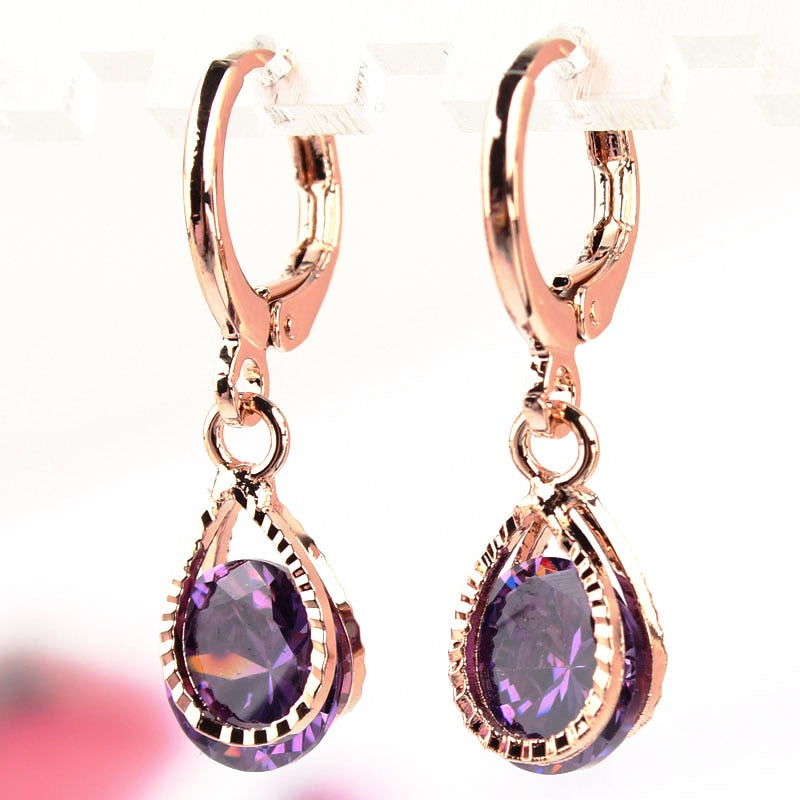 Drop CZ Crystal Earrings