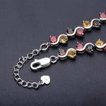 Natural Garnet Citrine Smoky Quartz Tennis Bracelet