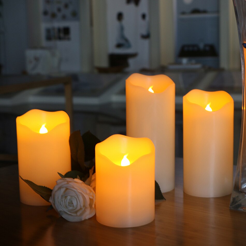 flameless uneven edge electrical paraffin wax led candle