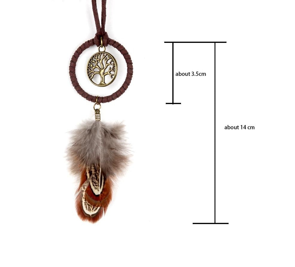 Tree Of Life Mini Dreamcatcher Handmade Dream Catcher Net With Feather Decoration