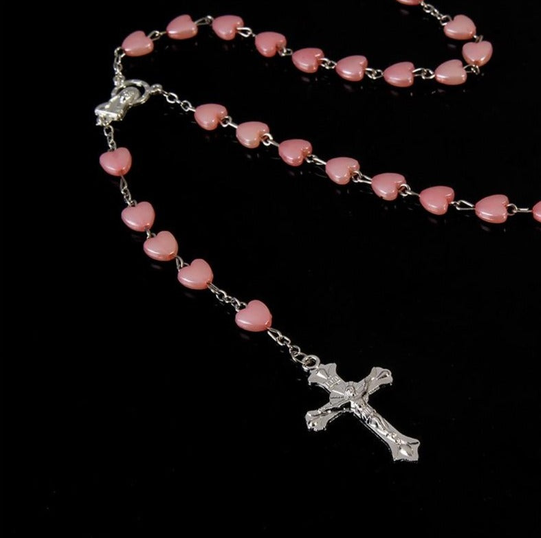 Mary blessing rosary prayer necklace