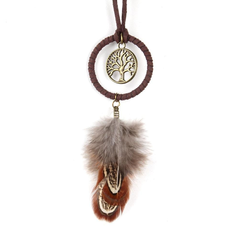 Tree Of Life Mini Dreamcatcher Handmade Dream Catcher Net With Feather Decoration