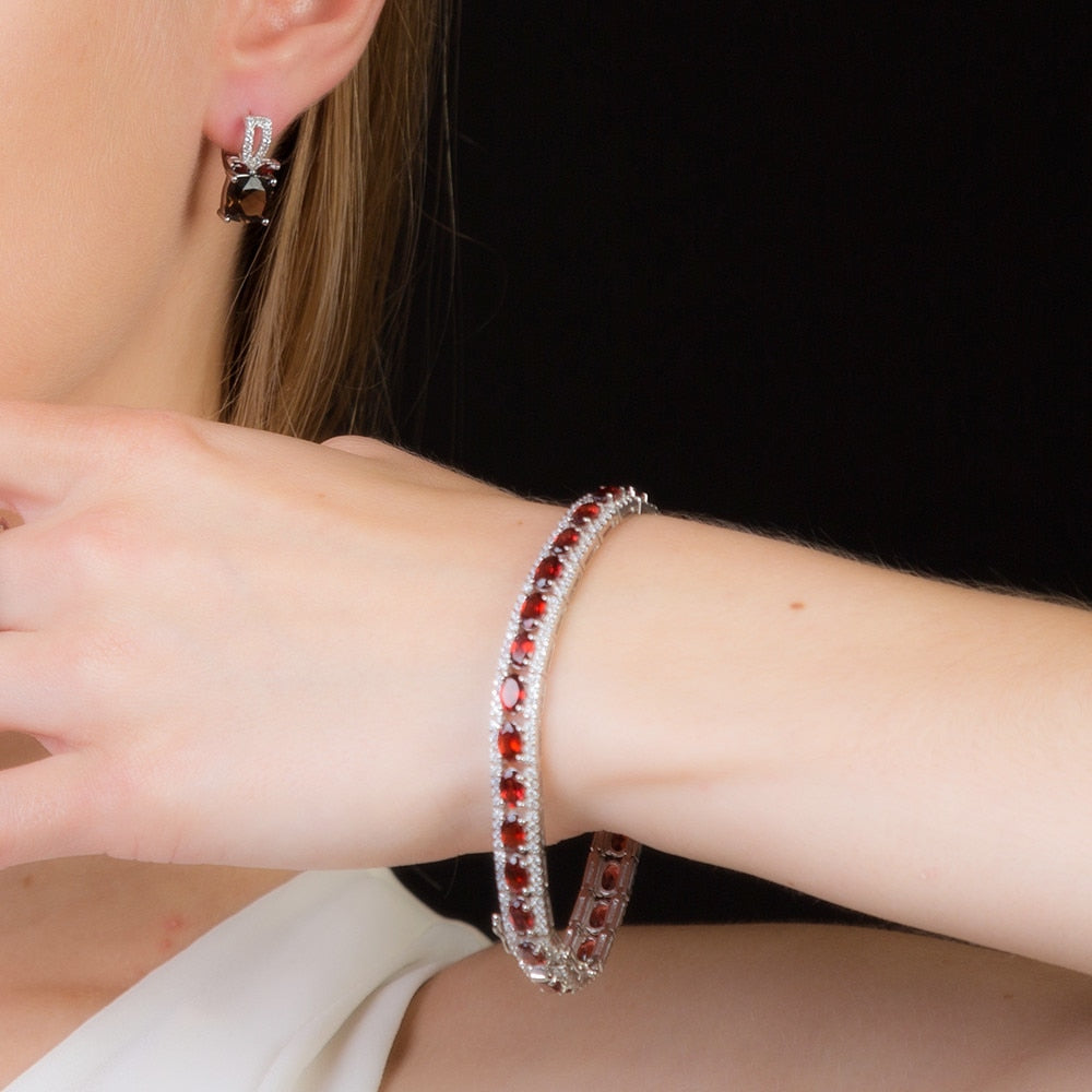 Gemstone 925 Sterling Silver Vintage Bracelet