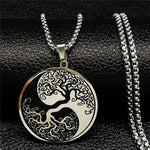 Tree of Life Enamel Stainless Steel Chain Necklaces