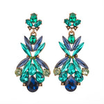 Zircon Leaf Crystal Water Drop Earrings