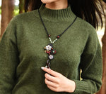 Long pendants wooden necklace