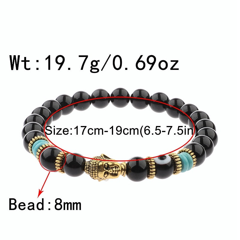 Charm Buddha & Evil Eye Bracelet