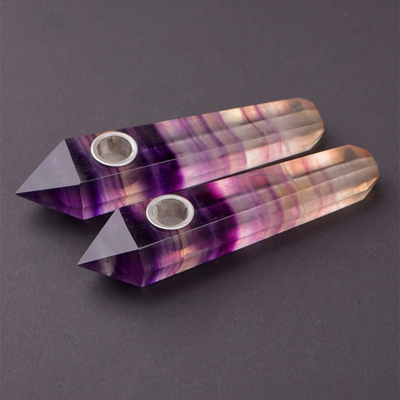 1pcs Natural Stone Quartz Crystal Labradorite Stone Smoking Pipe