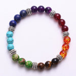 Chakra Mixed Stone Healing Pray Mala Beads Jewelry Balancing Bracelet