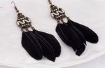 Bohemian Feather Tassel Earrings