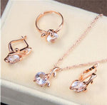 bridal gold color necklace earrings Ring