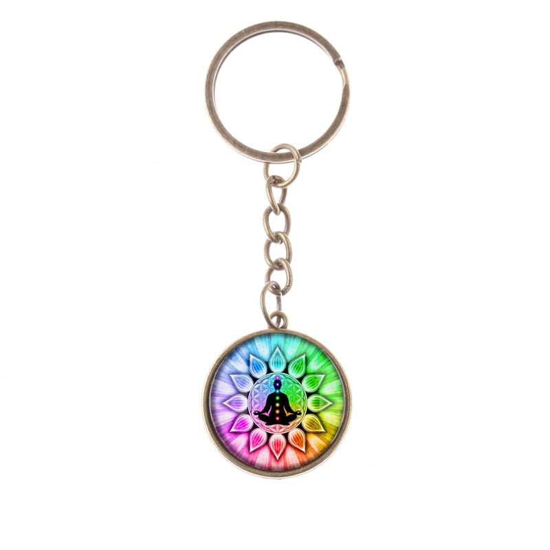 Cute Mixed Healing 7 Chakra Pray Keychain