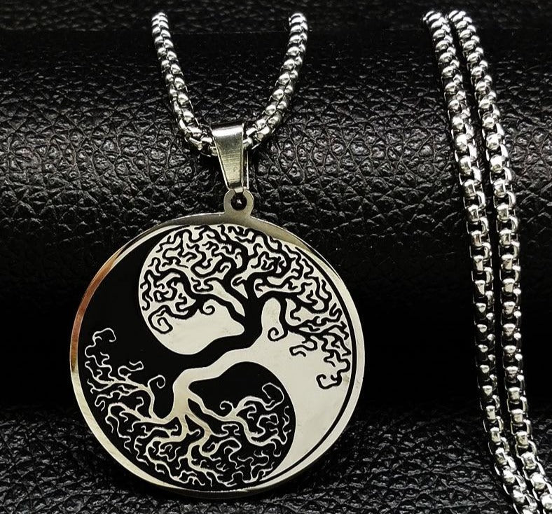 Tree of Life Enamel Stainless Steel Chain Necklaces