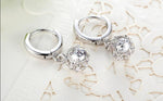 925 Sterling-silver-jewelry Crystal Ball AAA CZ Stud Earrings
