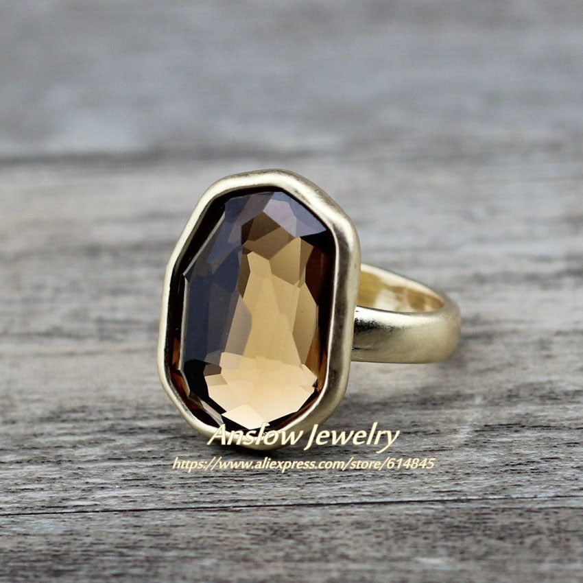 Irregular Crystal Finger Ring