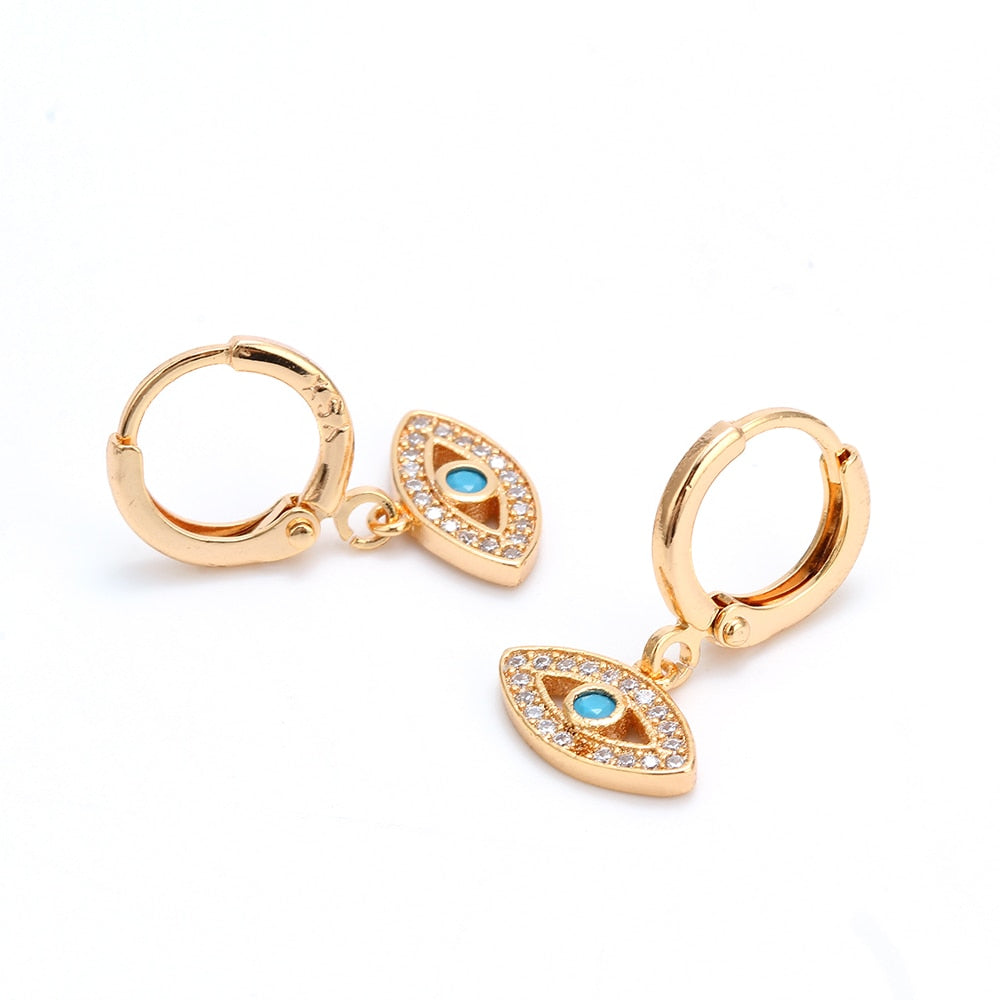 Lucky Eye Micro Pave Drop Earrings