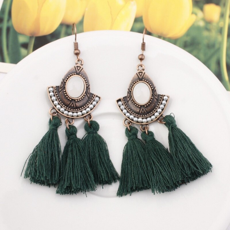 Tassel Earrings  Women Long Fringe Drop Earrings