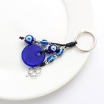 Evil Eye Fashion Alloy Clover Shape Charm Keychain