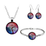 Dome Necklace Bracelet Earrings For Women