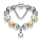 Luxury Brand Women Bracelet Silver Color Crystal Charm Bracelet for Women