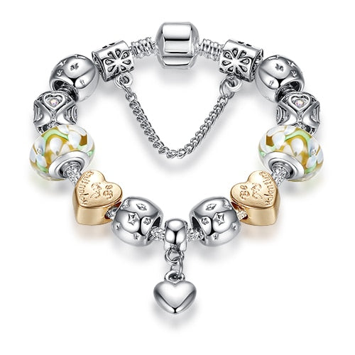 Luxury Brand Women Bracelet Silver Color Crystal Charm Bracelet for Women
