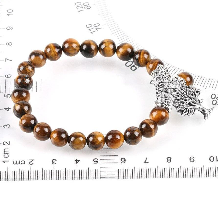 Natural Tiger Eye Gem Stone Reiki Healing Energy Mala Yoga Beads Bracelets