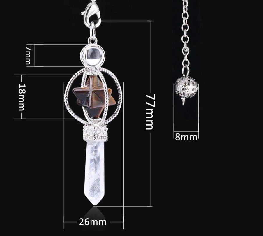 Dowsing Pendulum Quartz Natural Stone Crystal Pink Reiki Healing Pendula Pendant