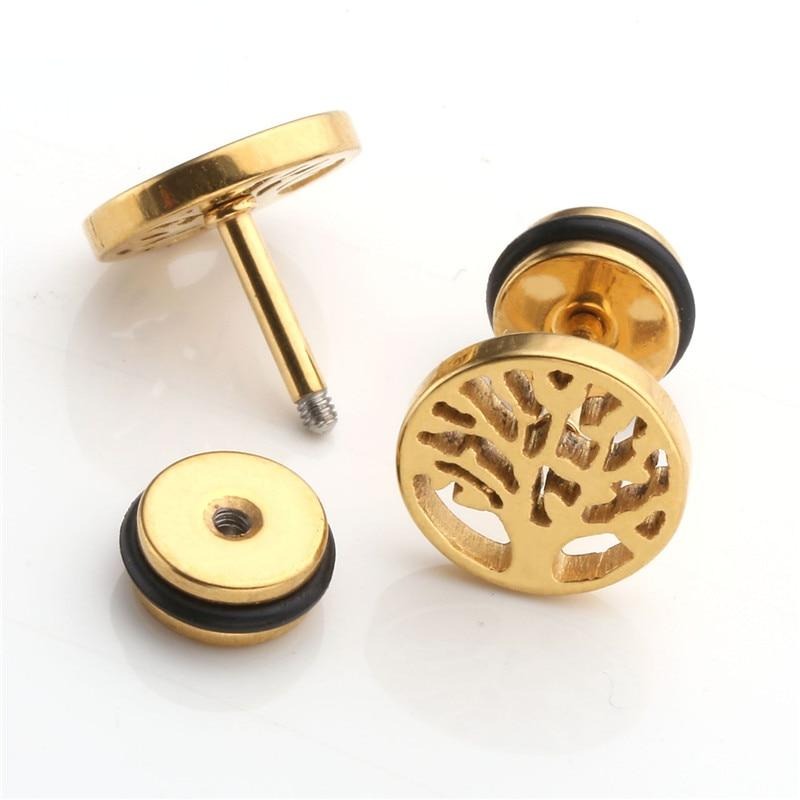Stainless Steel Tree of Life Stud Earring