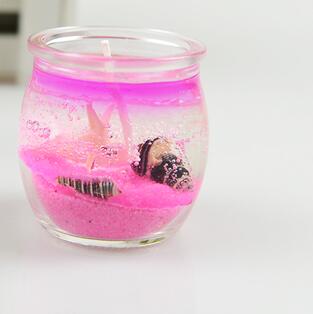 Marine jelly candle with glass jar