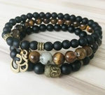 Mala Healing beads Tiger eye Matte Onyx Bronze Buddha Yoga Bracelets