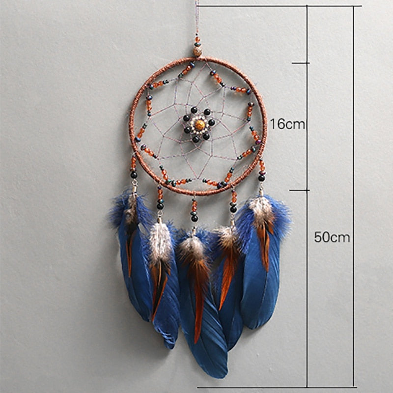 1Pcs Handmade Wind Chimes Dream Catcher Indian Style Woven Wall Hanging Decoration White Dreamcatcher Wedding Party Decor