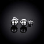 Round Smooth Solid Bead Ball Stud Earrings