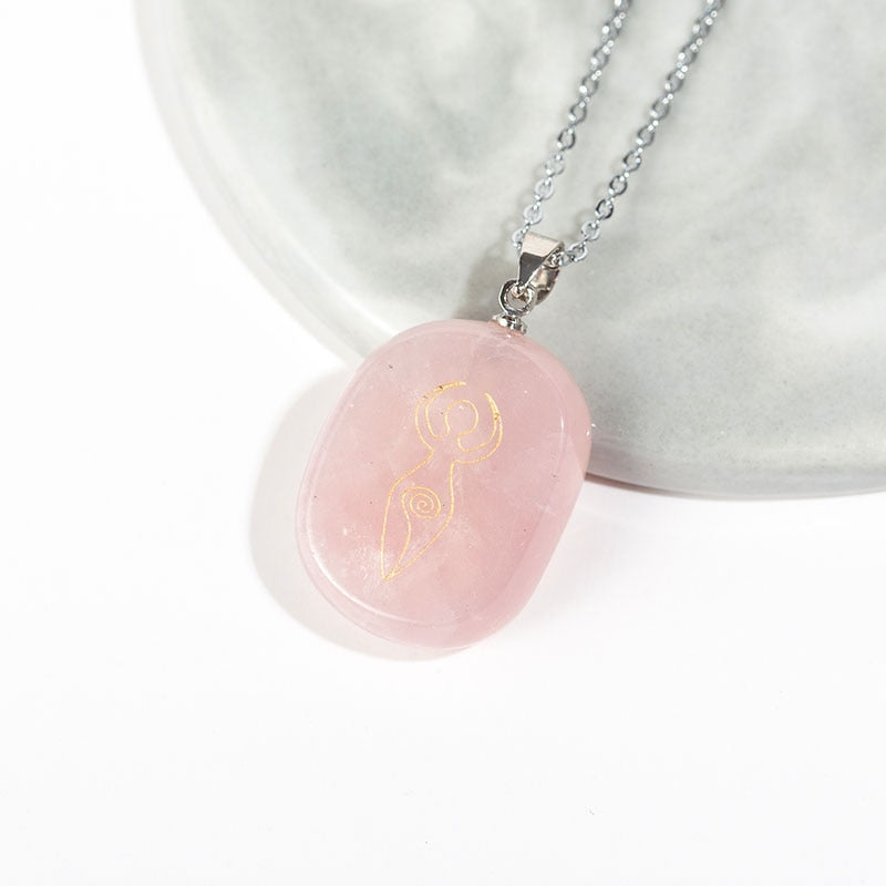Meditation Quartz Crystal Pendant Necklace
