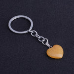 Natural Heart Stone Rose Quartz Keychain