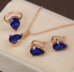 bridal gold color necklace earrings Ring