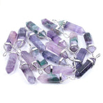 Crystal Pendants Suspension Natural Gem Stone Fluorite Necklaces