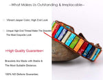 Handmade Multi Color Natural Stone Tube Beads Leather Wrap Couples Bracelets