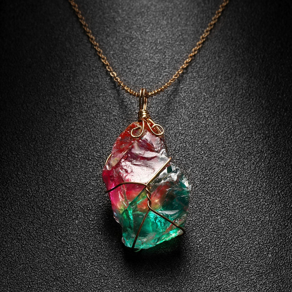 Chakra Rock Pendant Necklace