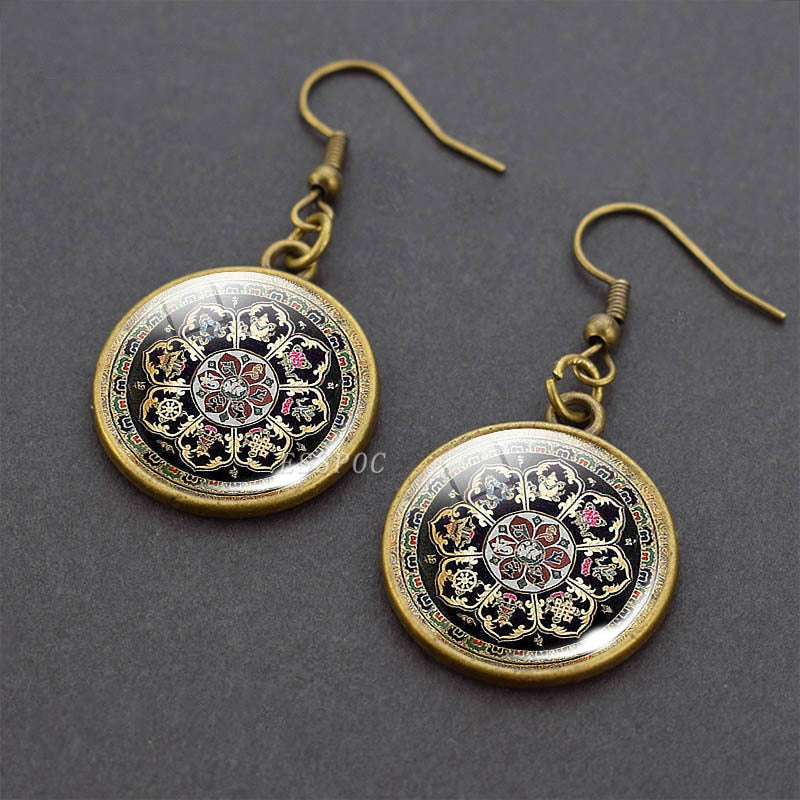 Sacred Geometry Dangle Hook Earrings