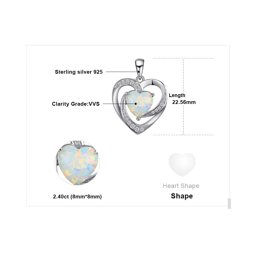Heart Created Opal Pendant Necklace