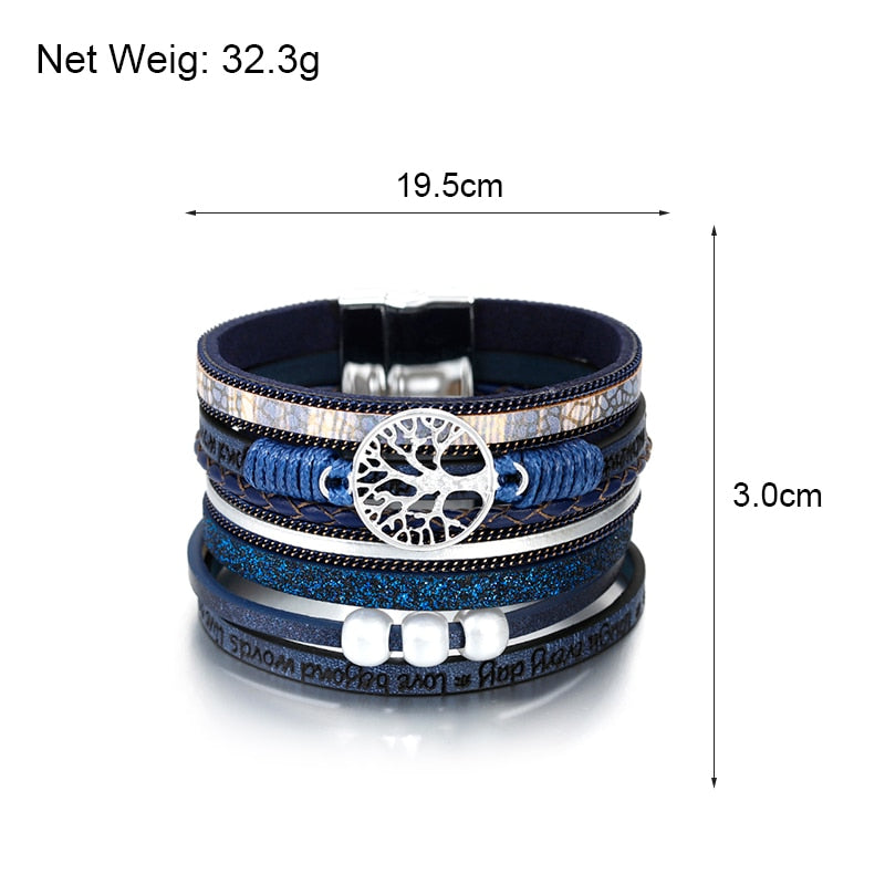 Tree Of Life Women Leather Bracelet