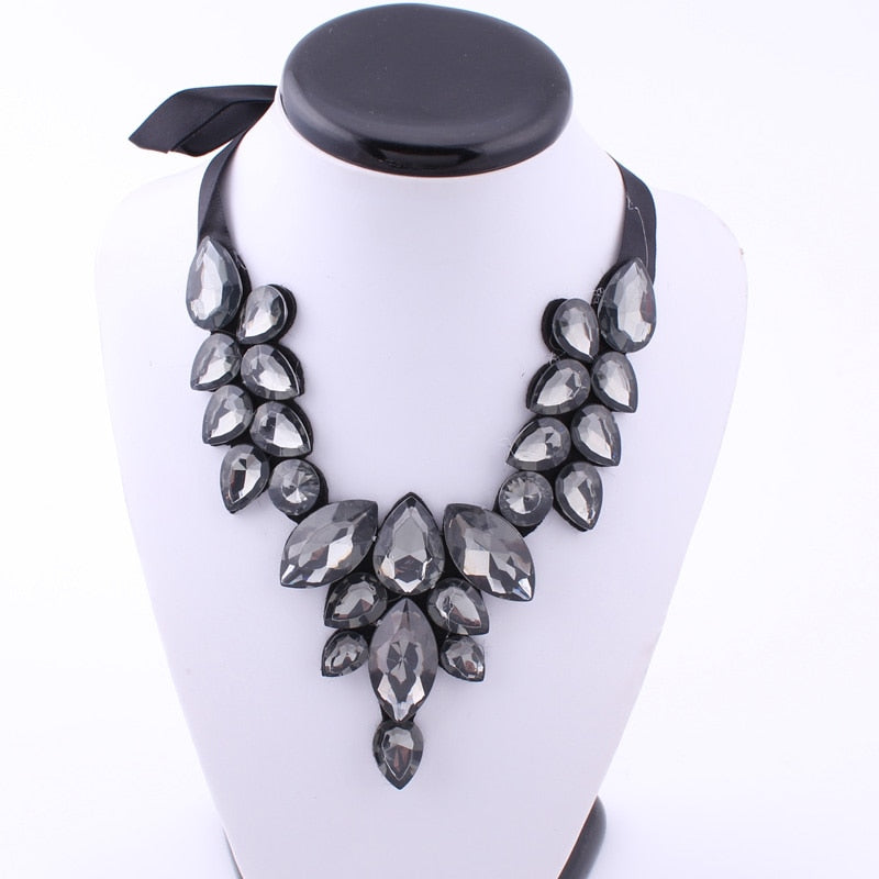 Water Drop Big Gem Bib Necklaces