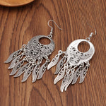 Hollow Carved Flowers Geometric Drop Earrings