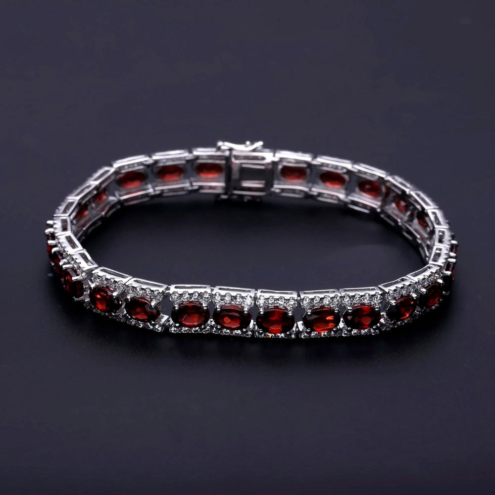 Gemstone 925 Sterling Silver Vintage Bracelet