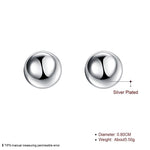 Round Smooth Solid Bead Ball Stud Earrings
