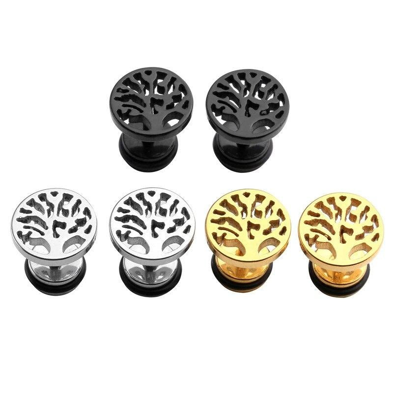 Stainless Steel Tree of Life Stud Earring